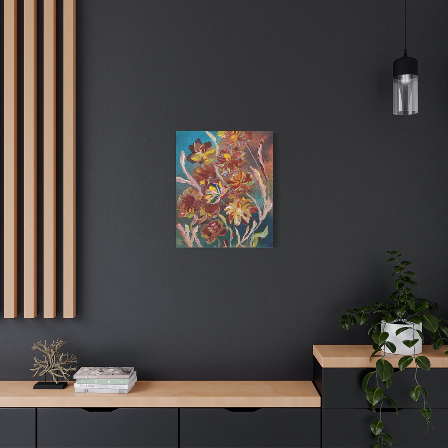 "In The Dusk" Floral Art Print Matte Canvas, Stretched, 1.25"