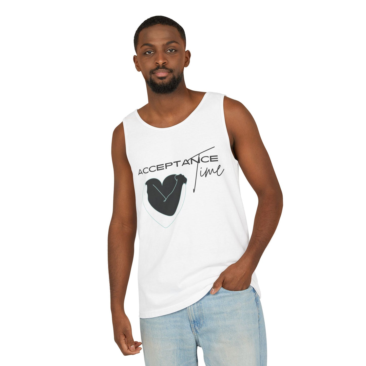 Acceptance Time | Tank Top | Unisex Summer Shirt, Casual Wear, Fitness Gear, Gift for Her, Relaxation Apparel