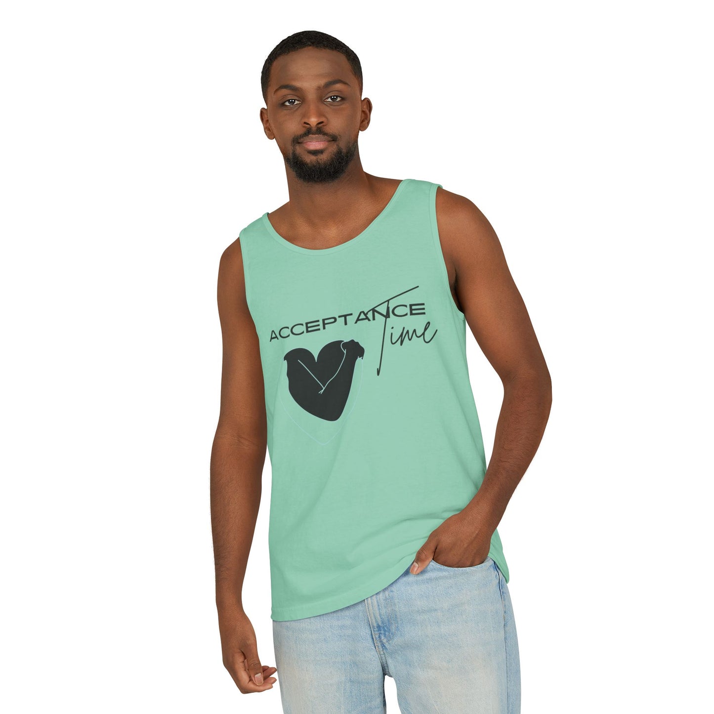Acceptance Time | Tank Top | Unisex Summer Shirt, Casual Wear, Fitness Gear, Gift for Her, Relaxation Apparel
