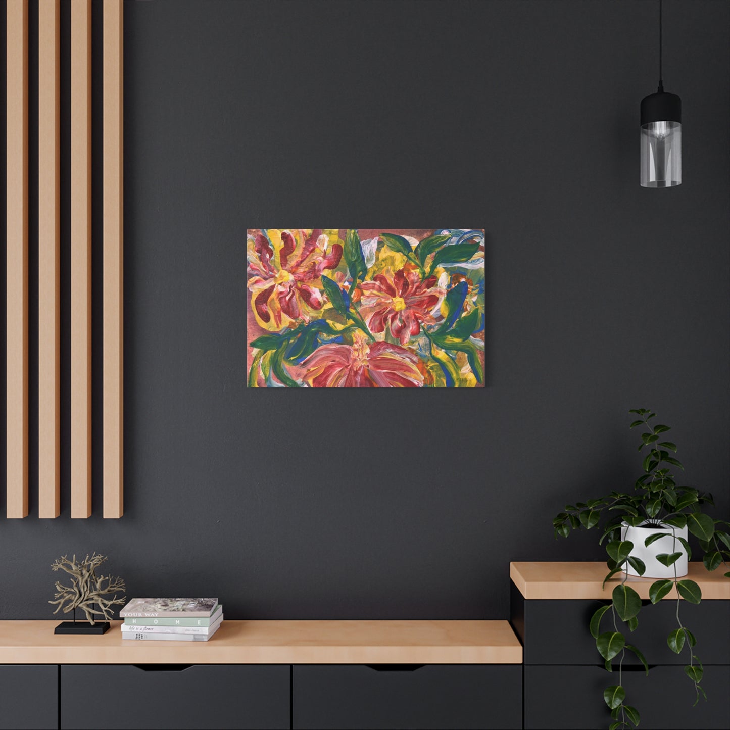 "Loose In Space" Floral Art Print Matte Canvas, Stretched, 1.25"