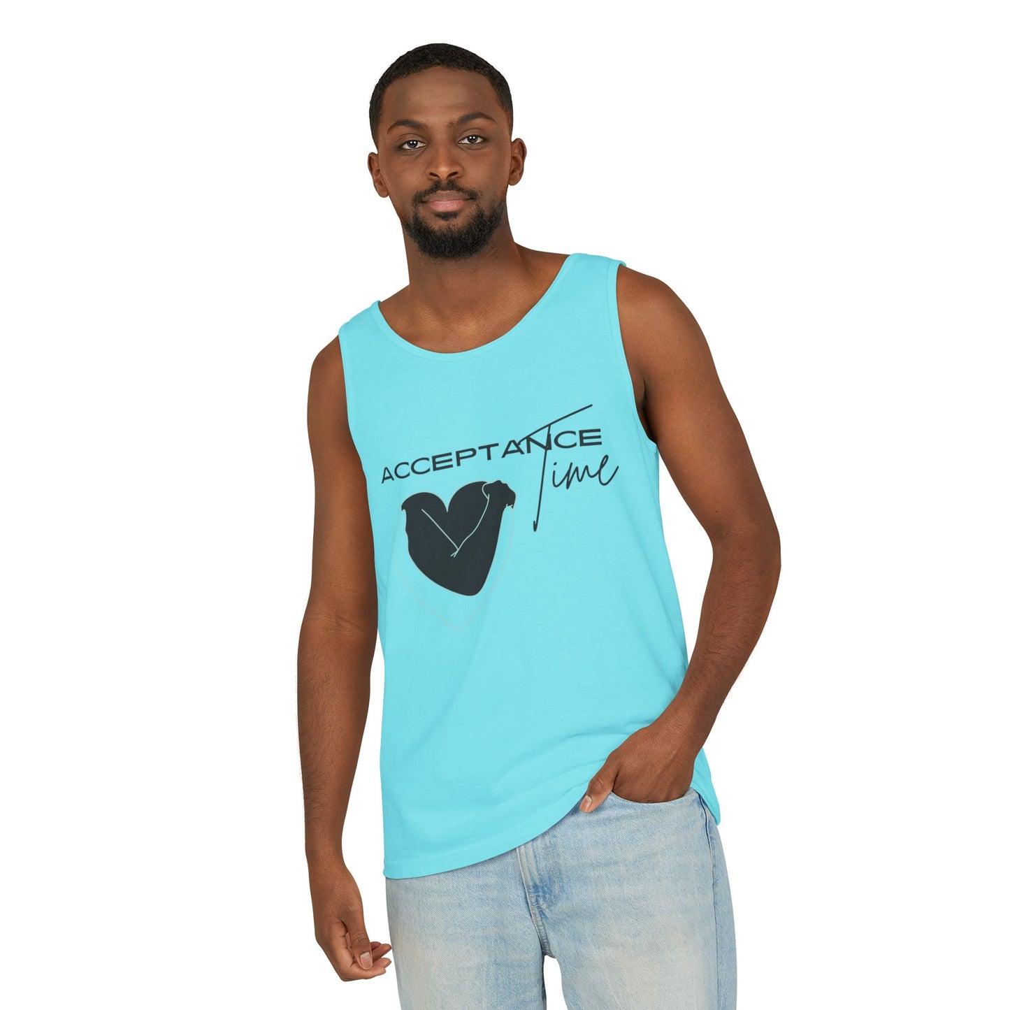 Acceptance Time | Tank Top | Unisex Summer Shirt, Casual Wear, Fitness Gear, Gift for Her, Relaxation Apparel