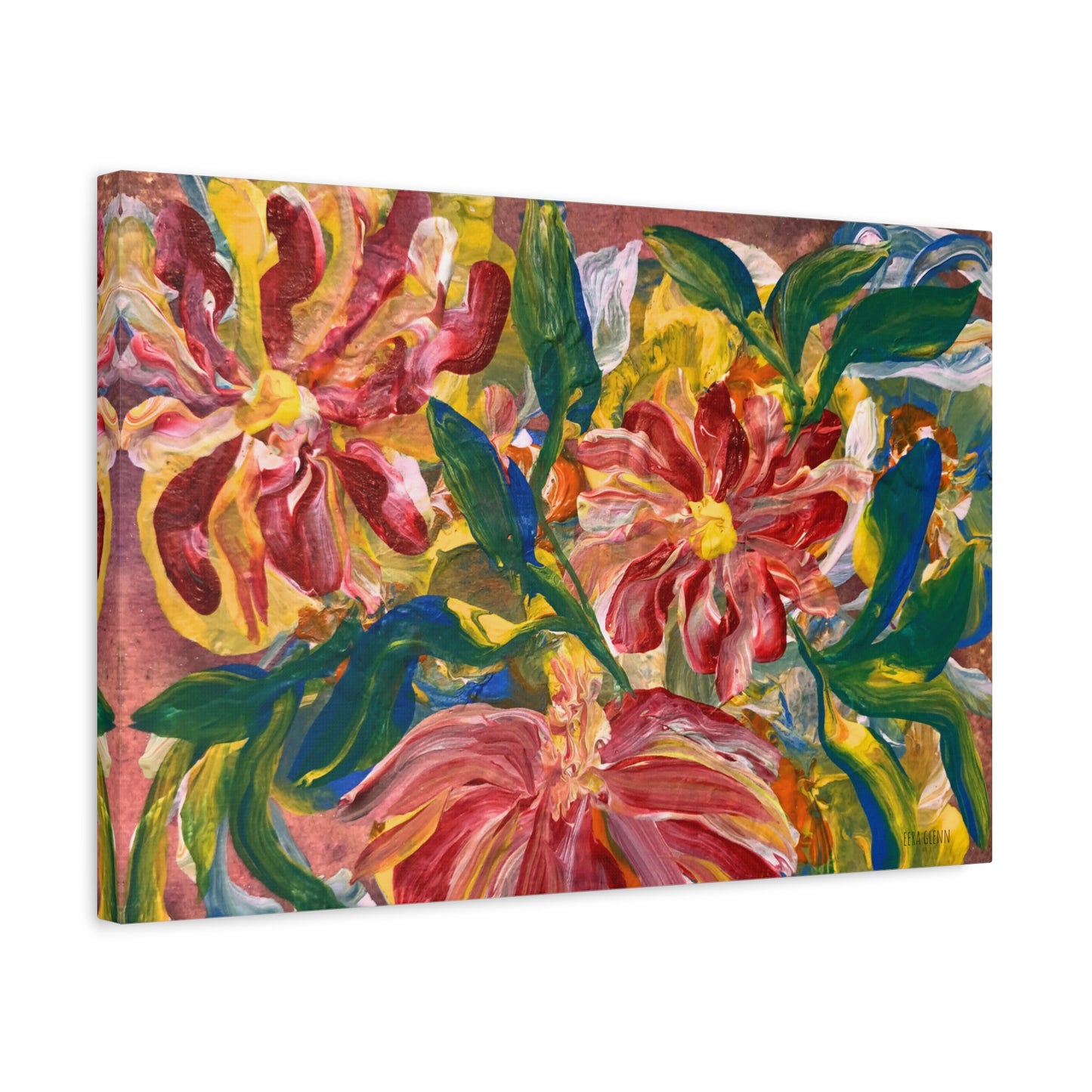 "Loose In Space" Floral Art Print Matte Canvas, Stretched, 1.25"