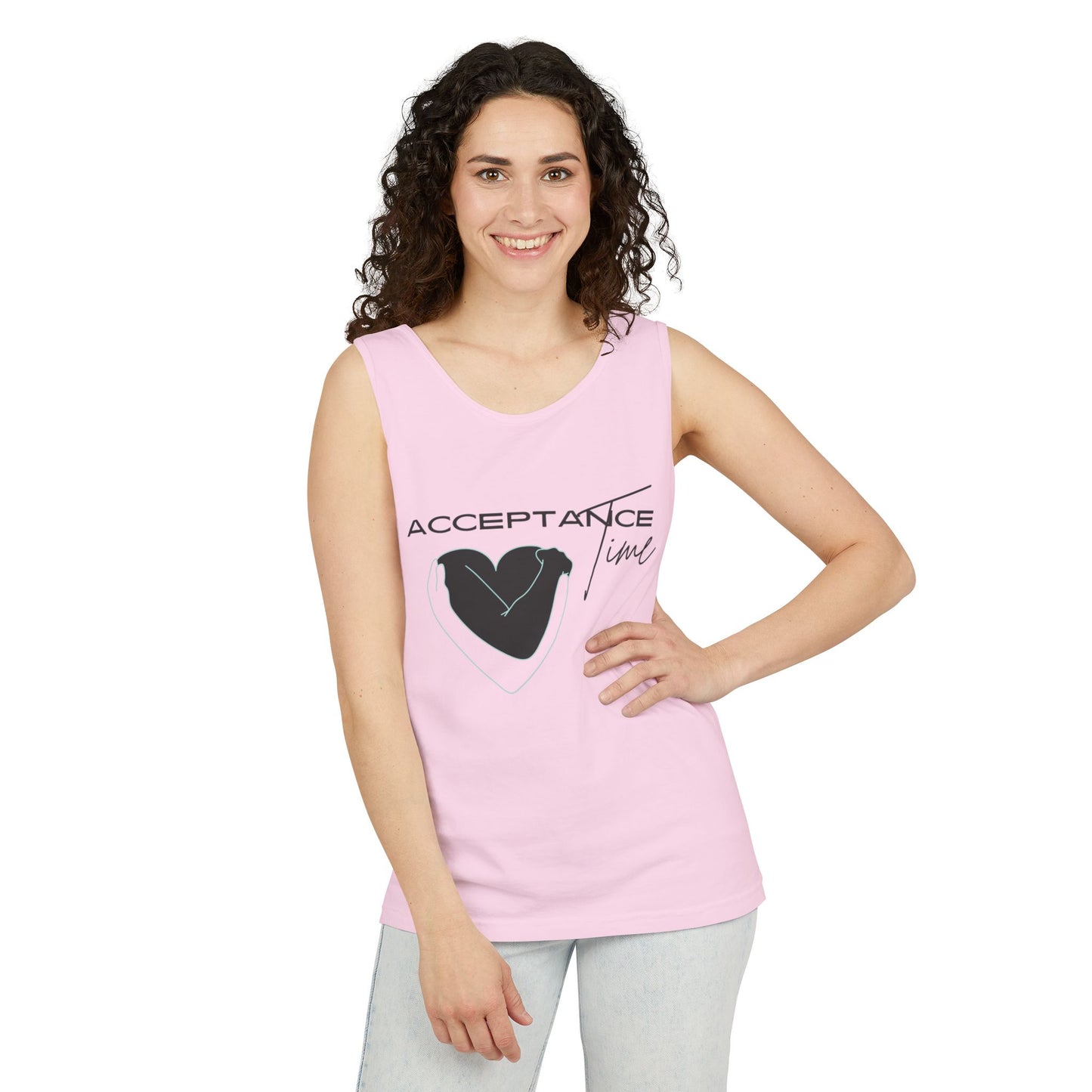 Acceptance Time | Tank Top | Unisex Summer Shirt, Casual Wear, Fitness Gear, Gift for Her, Relaxation Apparel