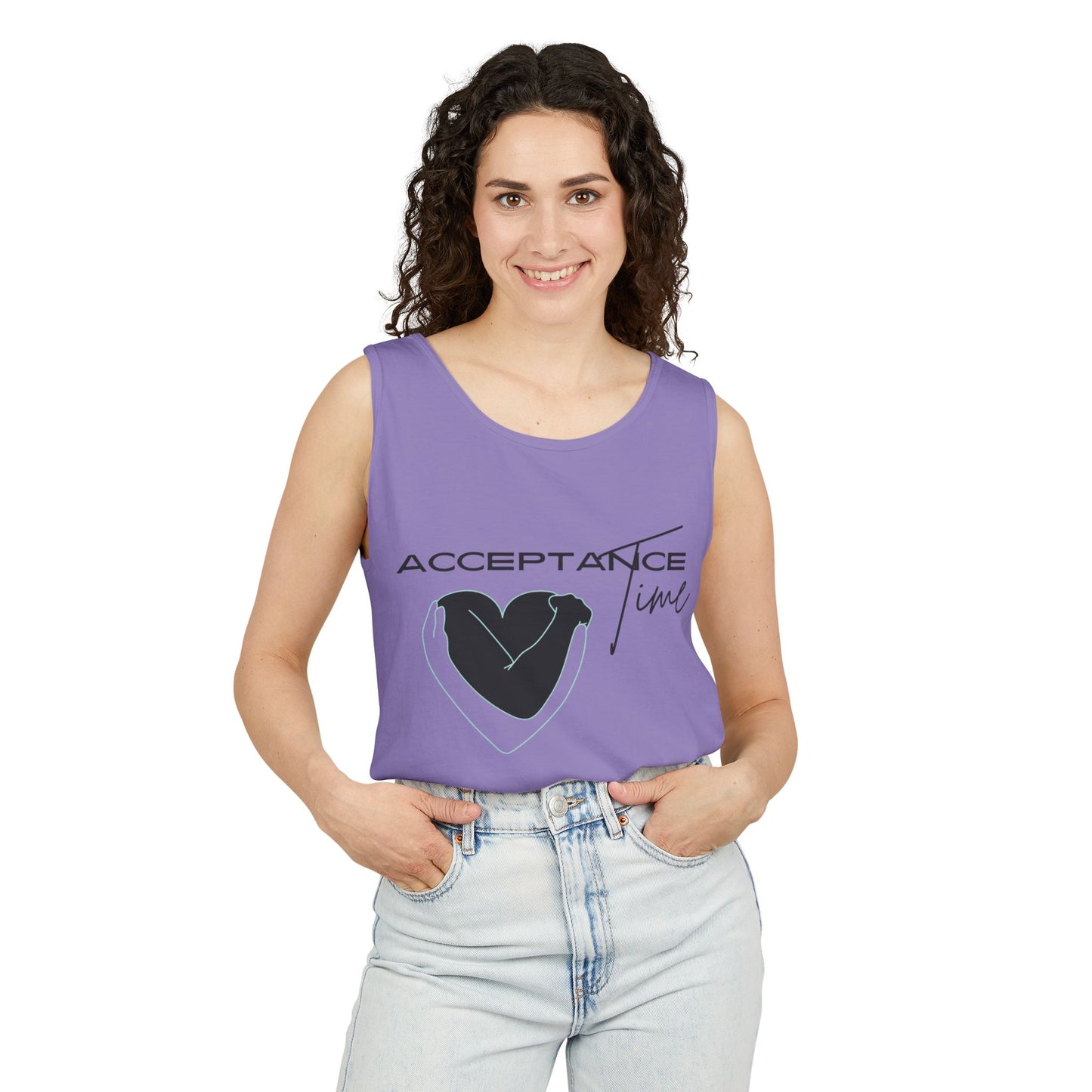 Acceptance Time | Tank Top | Unisex Summer Shirt, Casual Wear, Fitness Gear, Gift for Her, Relaxation Apparel
