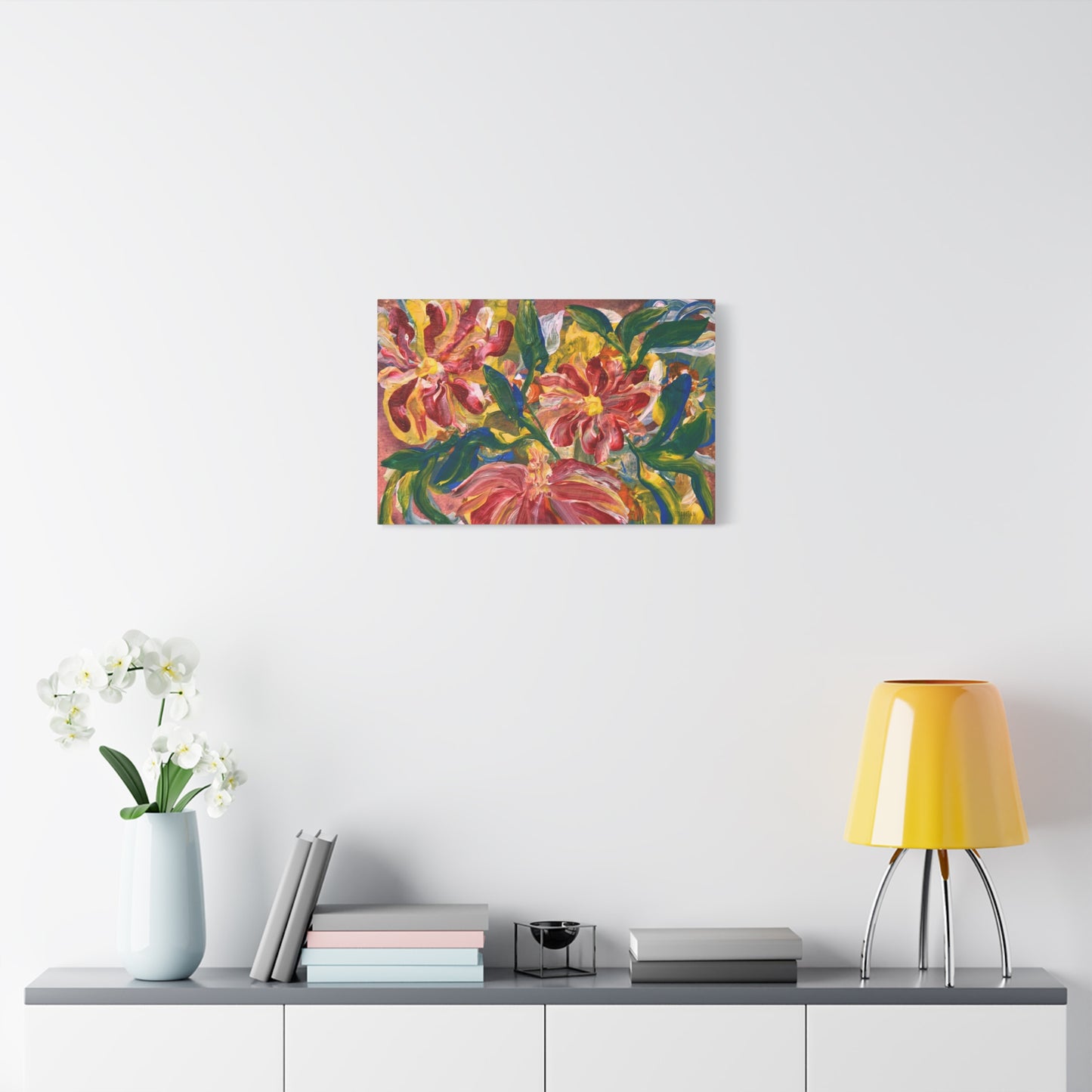 "Loose In Space" Floral Art Print Matte Canvas, Stretched, 1.25"