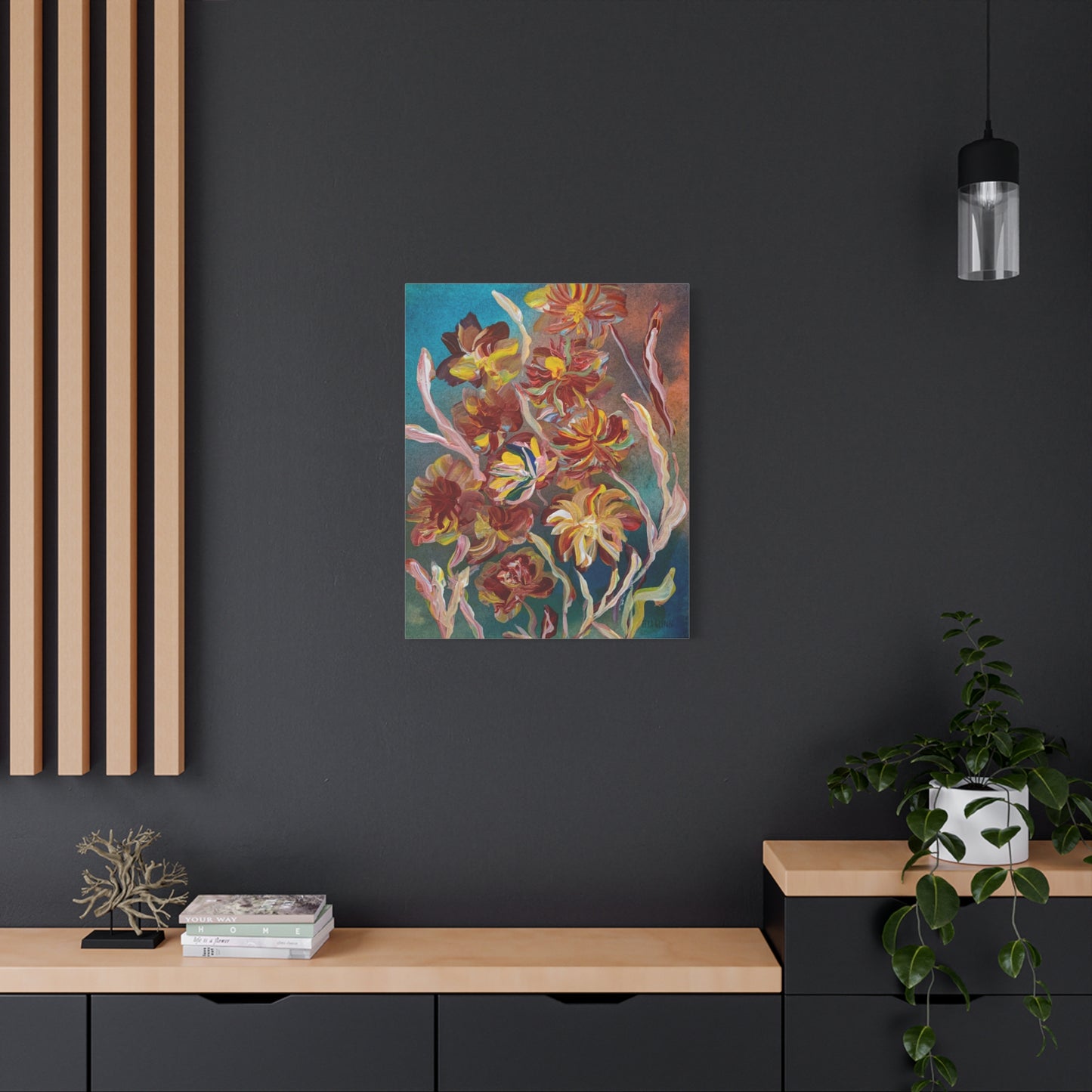 "In The Dusk" Floral Art Print Matte Canvas, Stretched, 1.25"