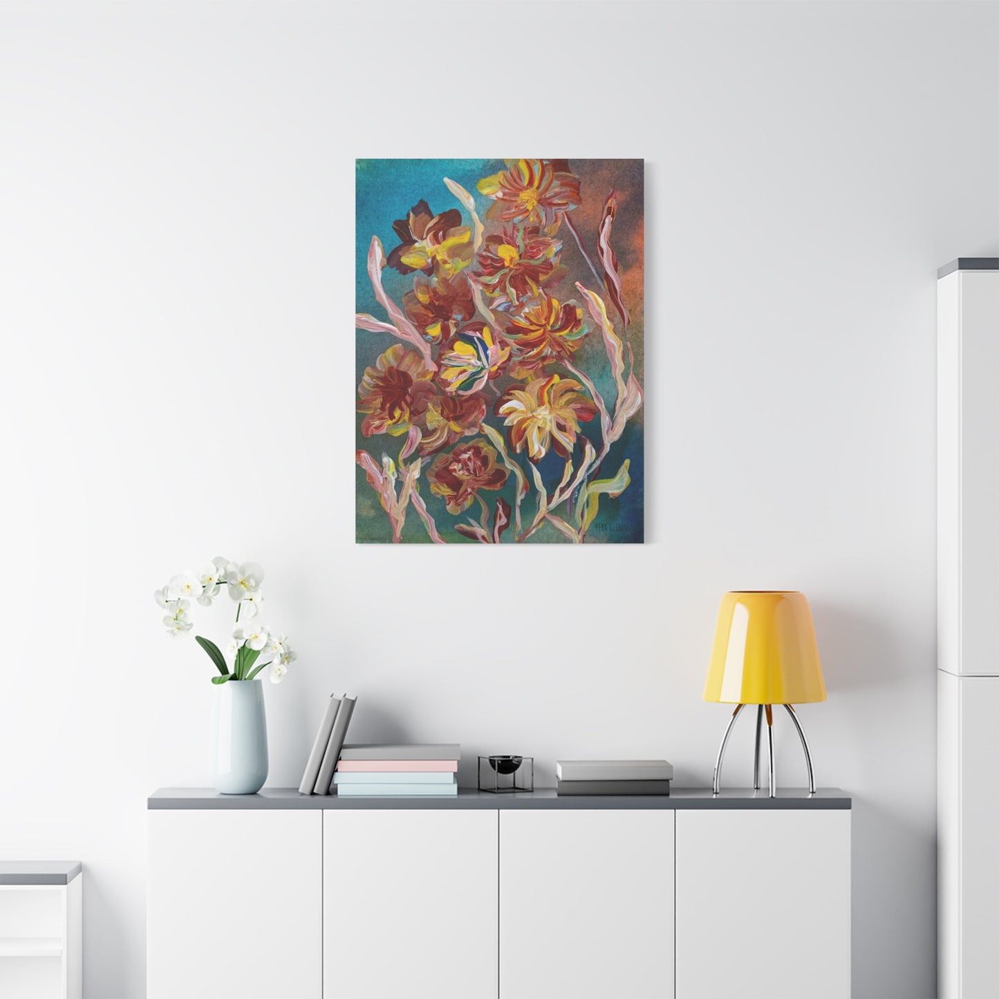 "In The Dusk" Floral Art Print Matte Canvas, Stretched, 1.25"