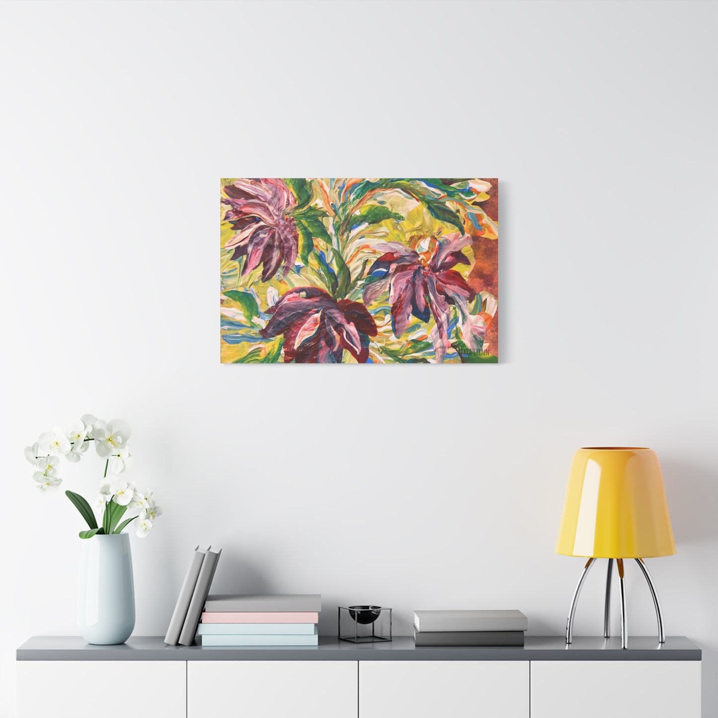 "In The Flow" Floral Art Print Matte Canvas, Stretched, 1.25"