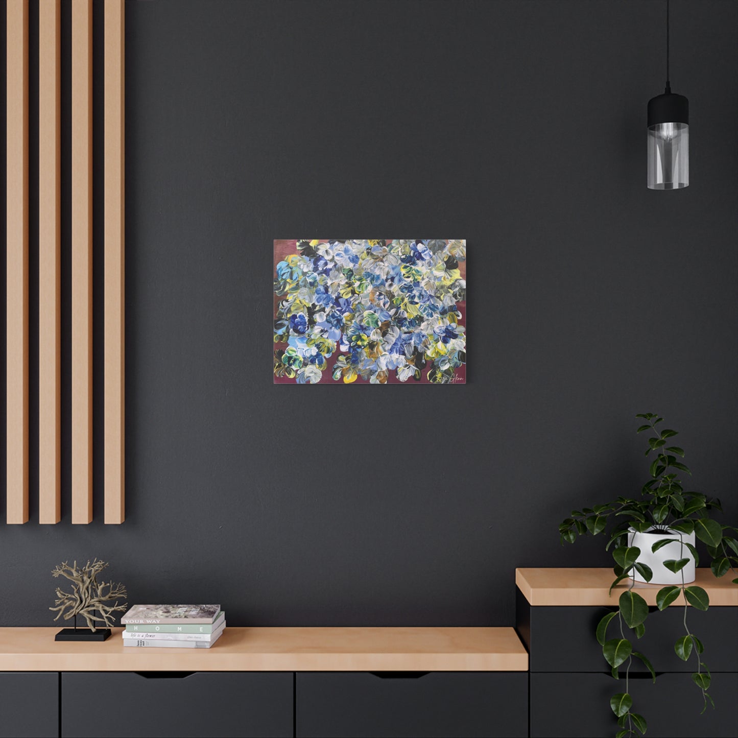 "Summer Bloom" Finger Painting - Floral Art Print Matte Canvas, Stretched, 1.25"