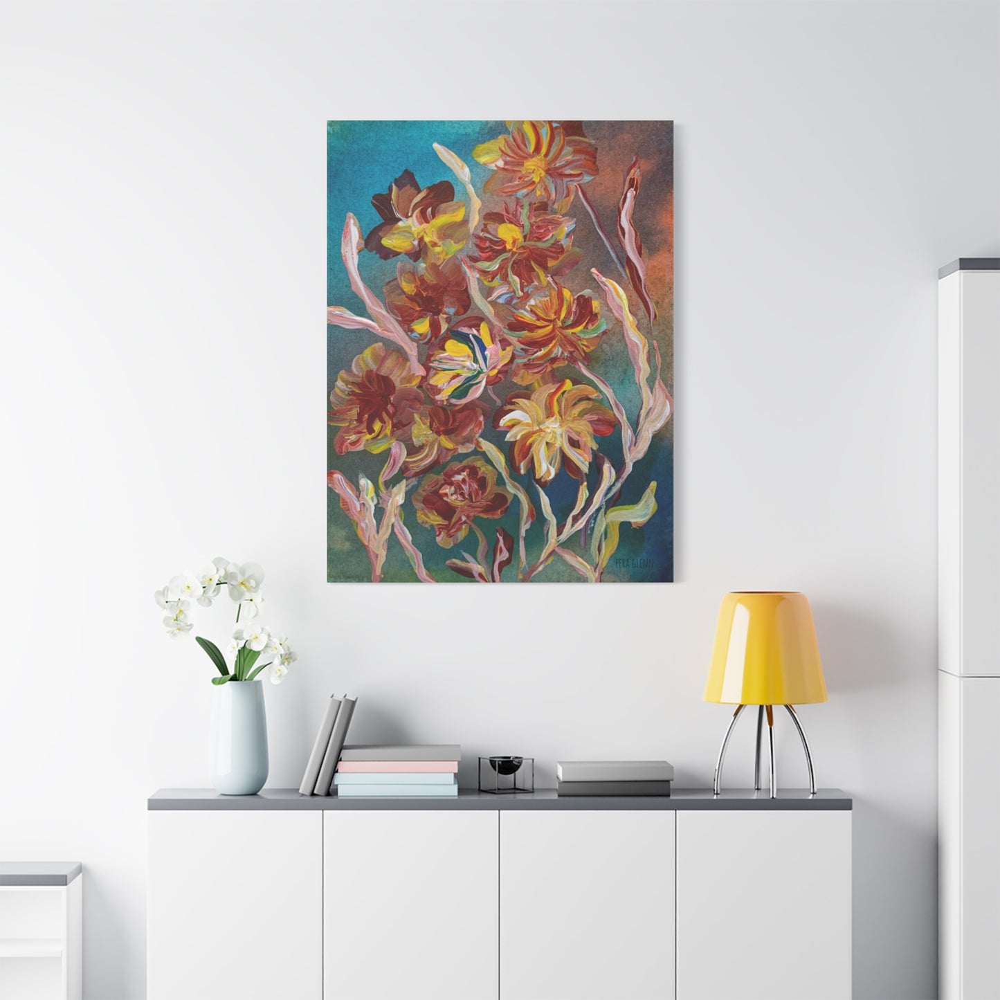"In The Dusk" Floral Art Print Matte Canvas, Stretched, 1.25"