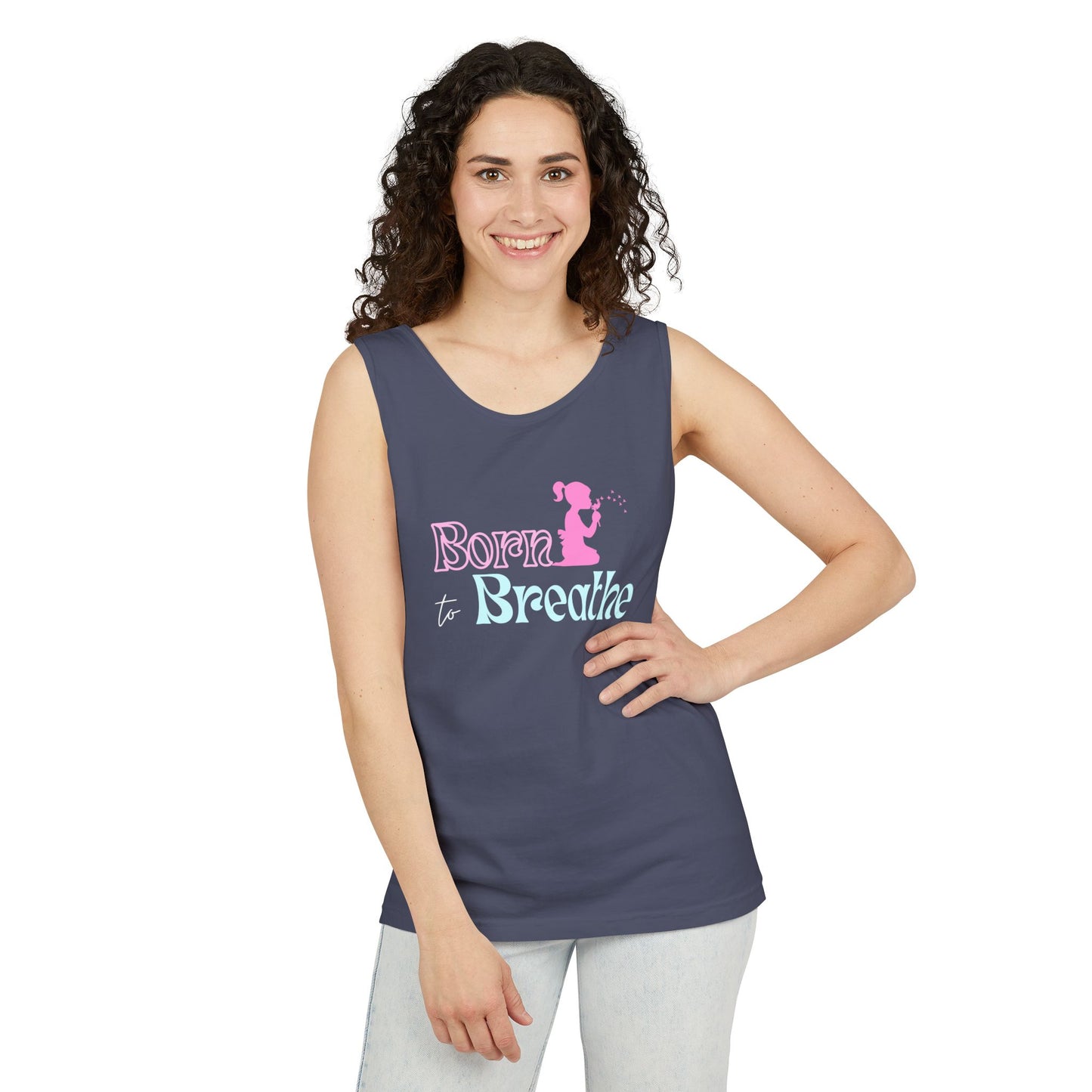 Born to Breathe Tank Top | Unisex Summer Shirt, Casual Wear, Fitness Gear, Gift for Her, Relaxation Apparel
