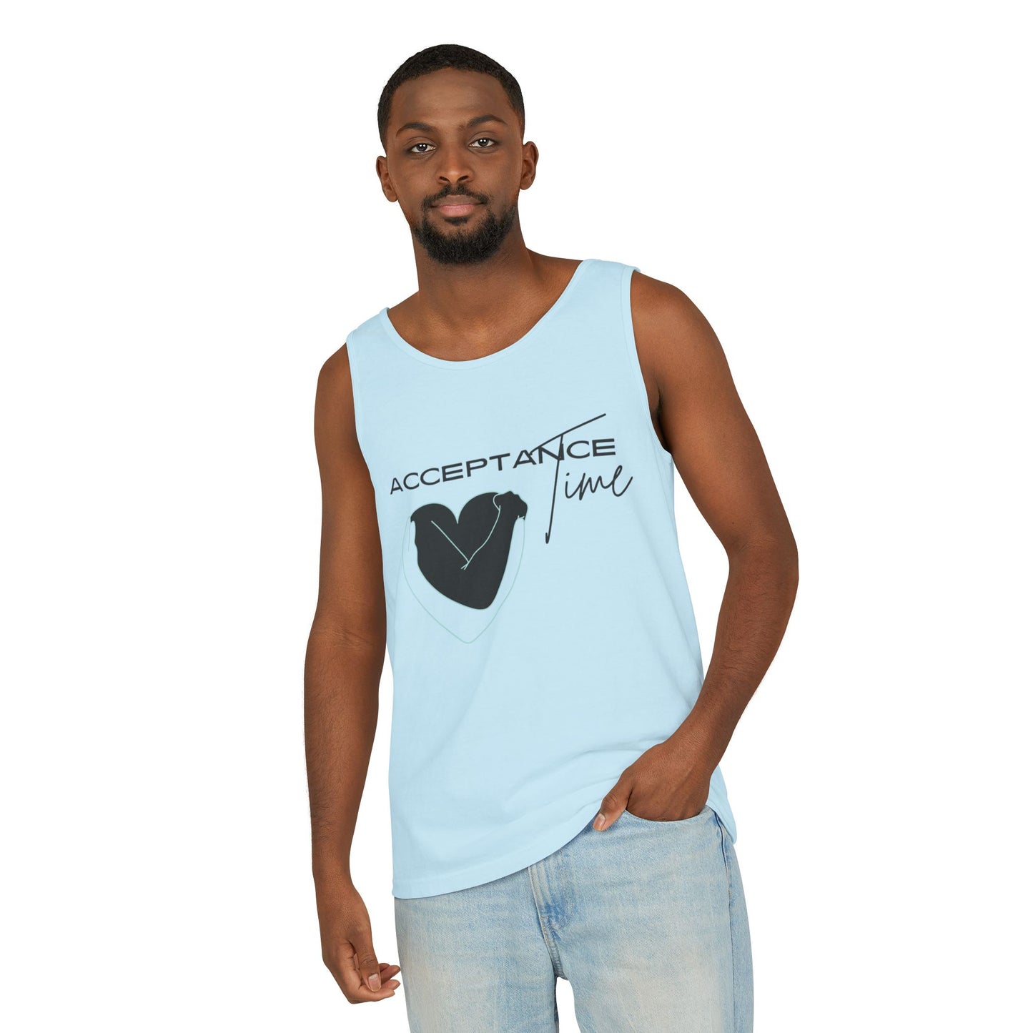 Acceptance Time | Tank Top | Unisex Summer Shirt, Casual Wear, Fitness Gear, Gift for Her, Relaxation Apparel