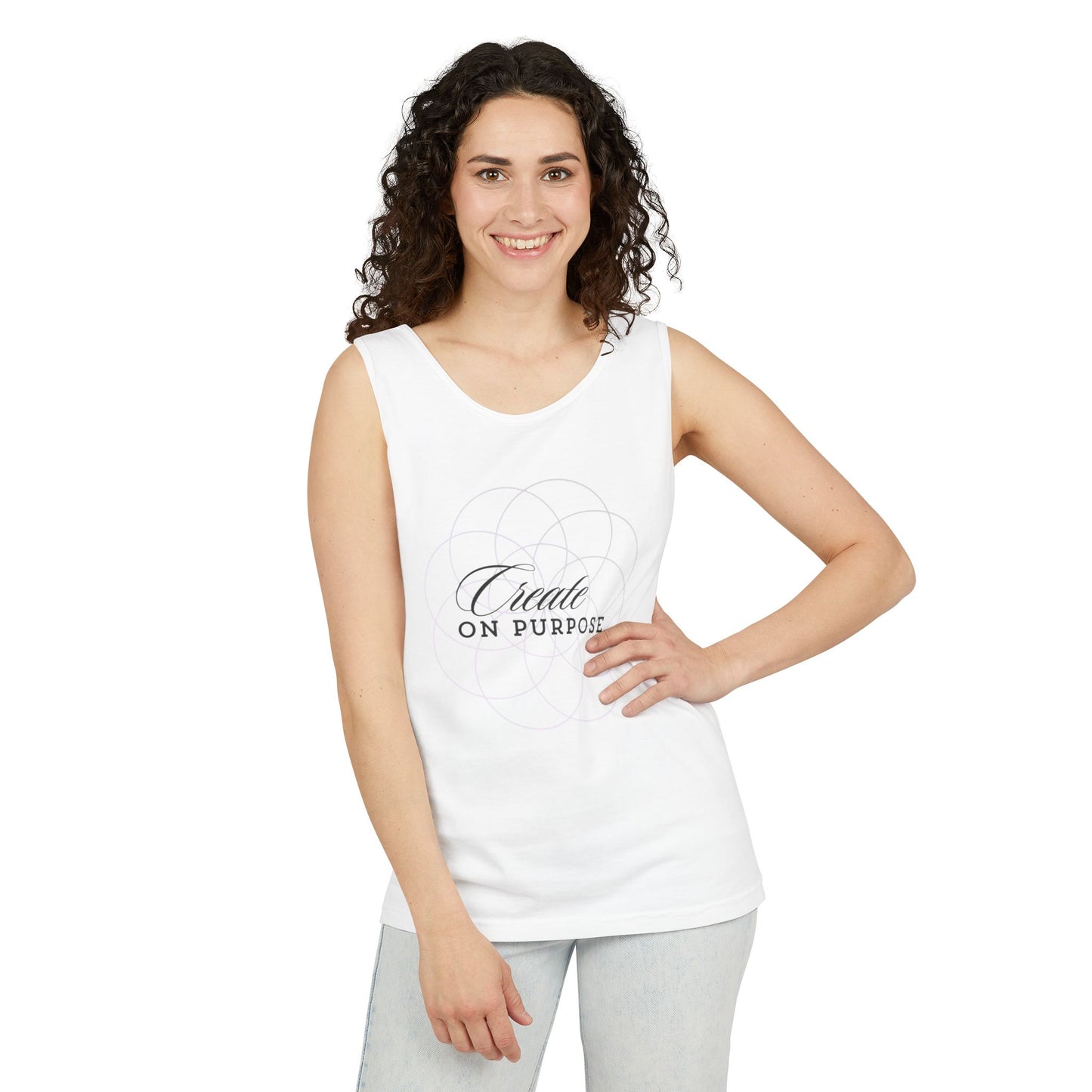 Create on Purpose | Tank Top | Unisex Summer Shirt, Casual Wear, Fitness Gear, Gift for Her, Relaxation Apparel