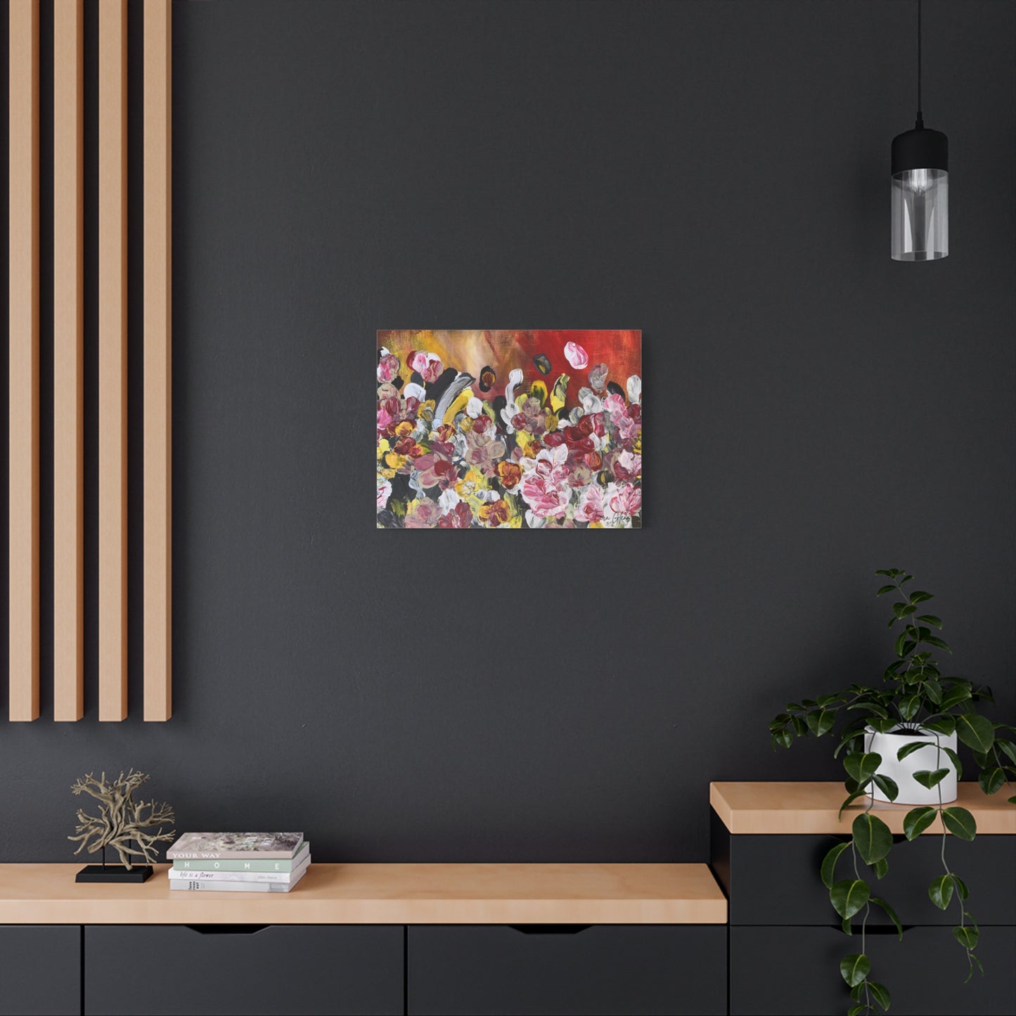"Blossoming" Finger Painting - Floral Art Print Matte Canvas, Stretched, 1.25"