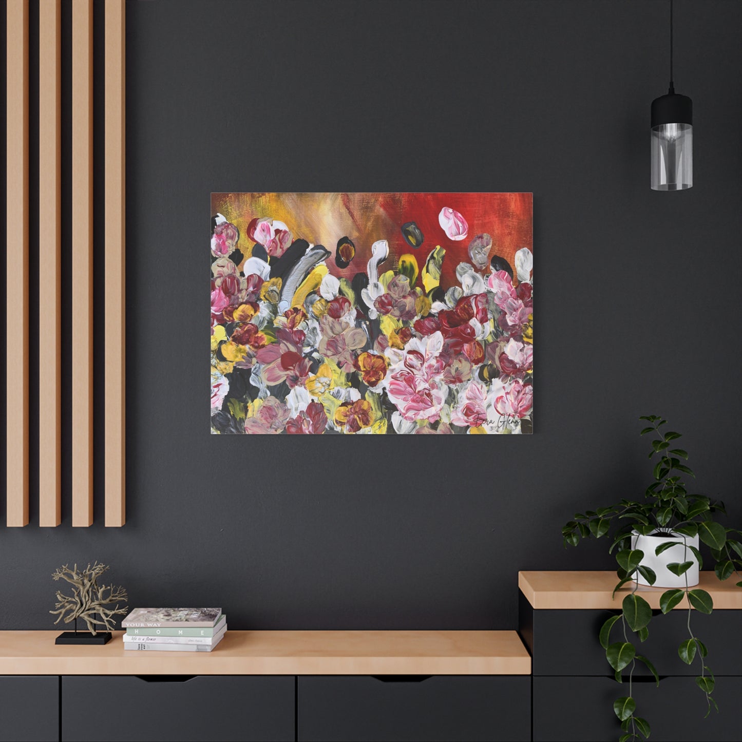 "Blossoming" Finger Painting - Floral Art Print Matte Canvas, Stretched, 1.25"