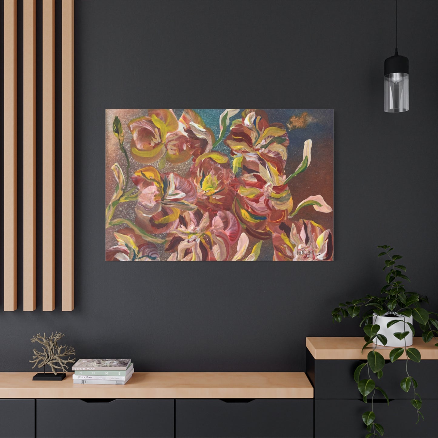 "In The Wind" Floral Art Print Matte Canvas, Stretched, 1.25"