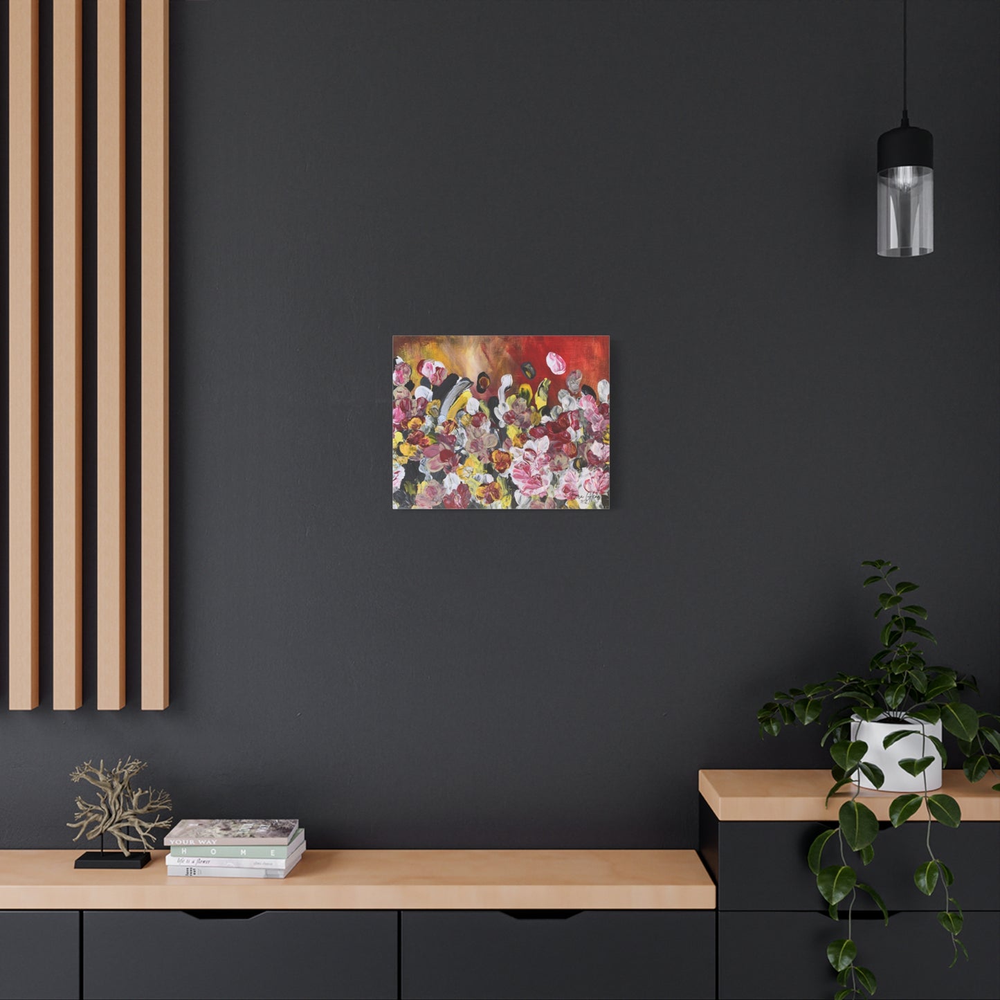 "Blossoming" Finger Painting - Floral Art Print Matte Canvas, Stretched, 1.25"
