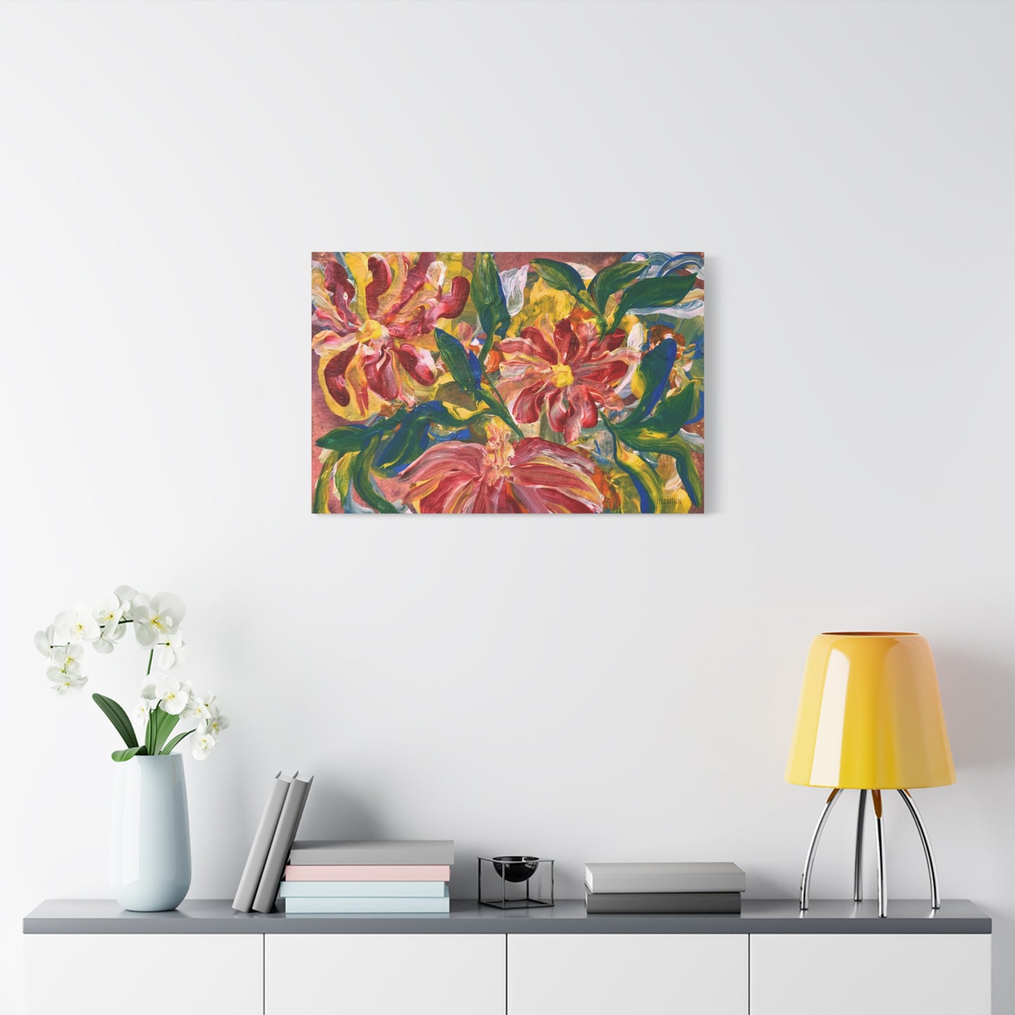 "Loose In Space" Floral Art Print Matte Canvas, Stretched, 1.25"