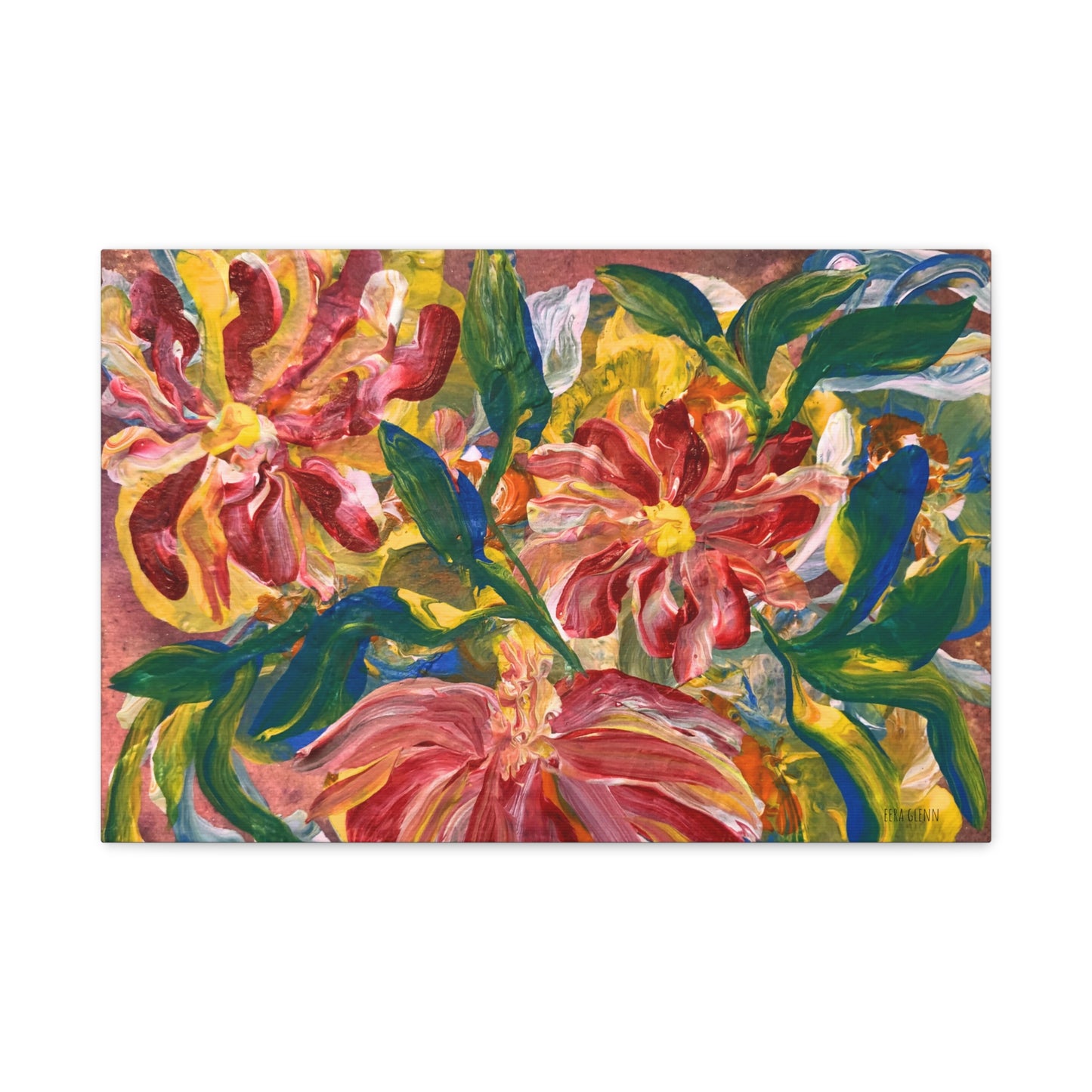 "Loose In Space" Floral Art Print Matte Canvas, Stretched, 1.25"
