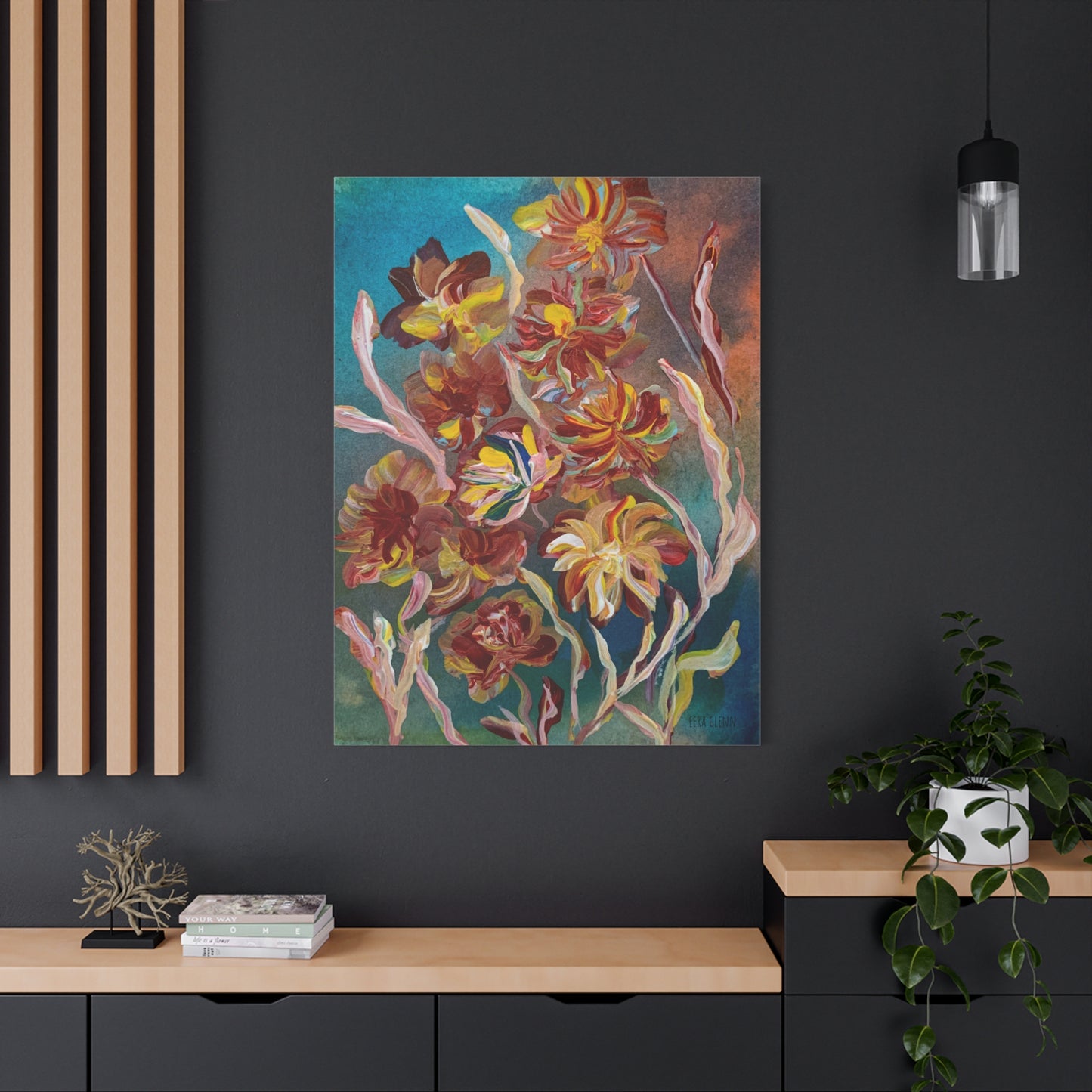 "In The Dusk" Floral Art Print Matte Canvas, Stretched, 1.25"