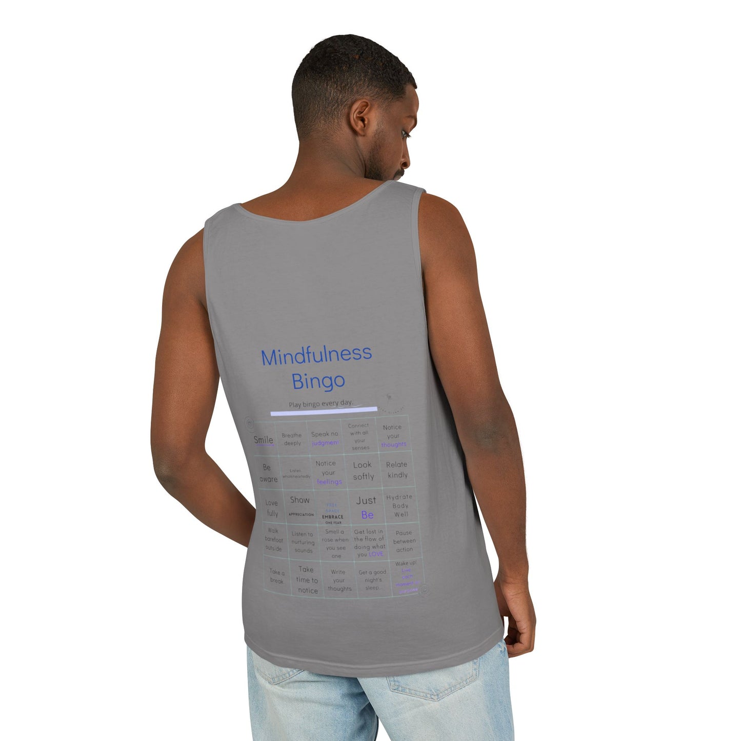 Reflection Time - Mindfulness Bingo  | Tank Top | Unisex Summer Shirt, Casual Wear, Fitness Gear, Gift for Her, Relaxation Apparel