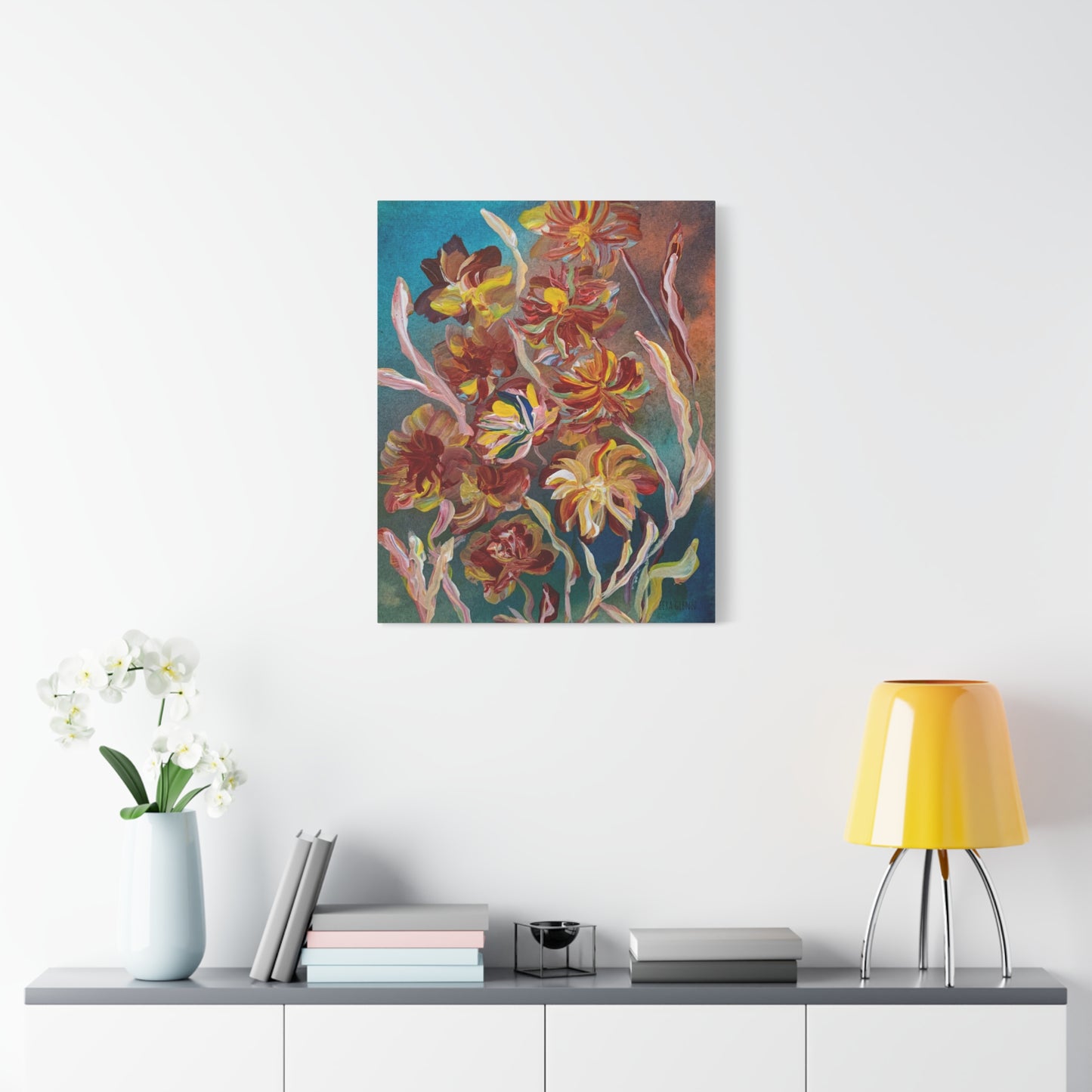 "In The Dusk" Floral Art Print Matte Canvas, Stretched, 1.25"