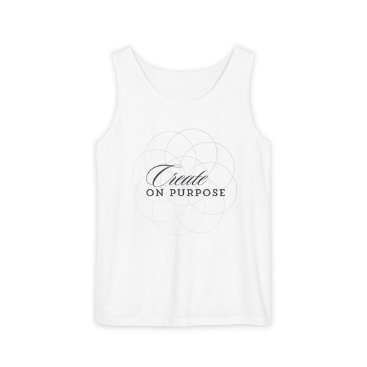 Create on Purpose  | Tank Top |  Unisex Summer Shirt, Casual Wear, Fitness Gear, Gift for Her, Relaxation Apparel